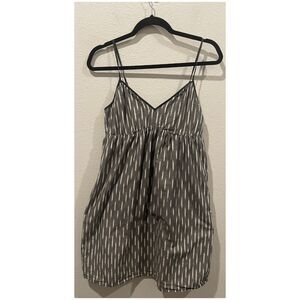 CONVERSE White Grey Spaghetti Straps V-Neck Mini Dress